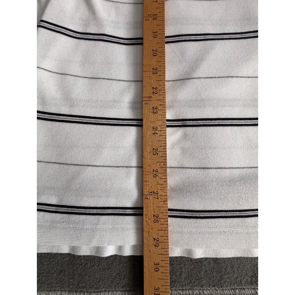 Polo Golf Ralph Lauren Mens Large White/Black Striped Pima Cotton Polo Shirt EUC - Picture 8 of 9
